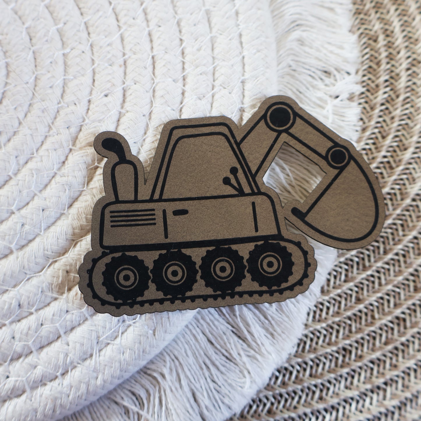 Bagger - Kunstleder Patch zum Aufbügeln