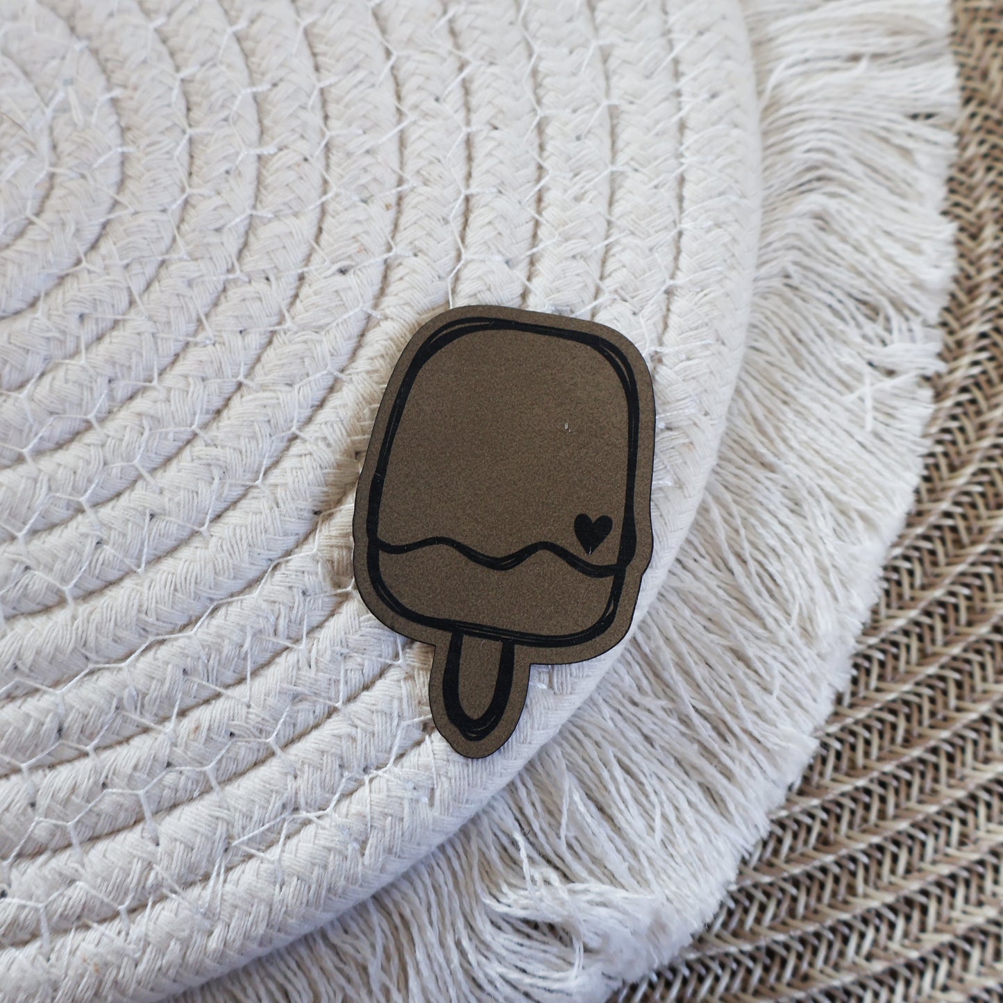 Eis am Stiel - Kunstleder Patch zum Aufbügeln