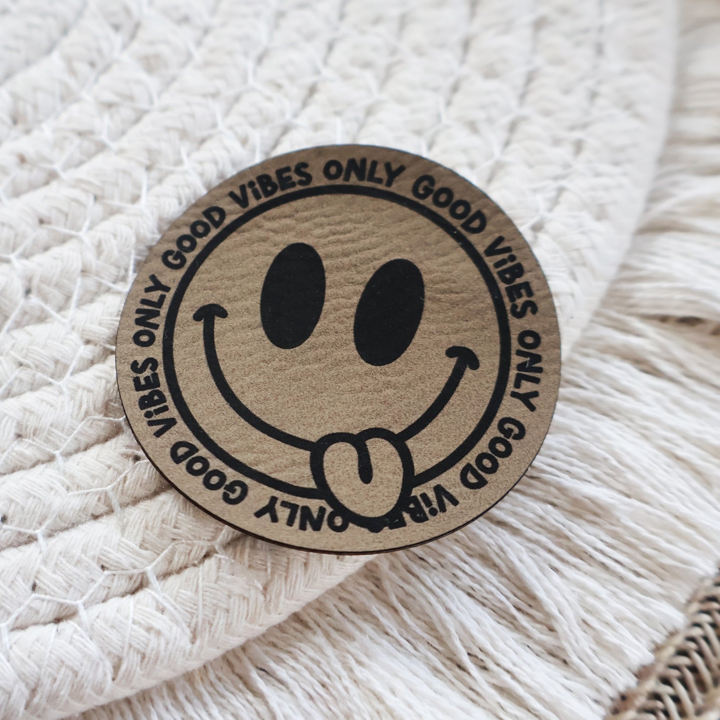 Good Vibes Only - Kunstleder Patch zum Aufbügeln