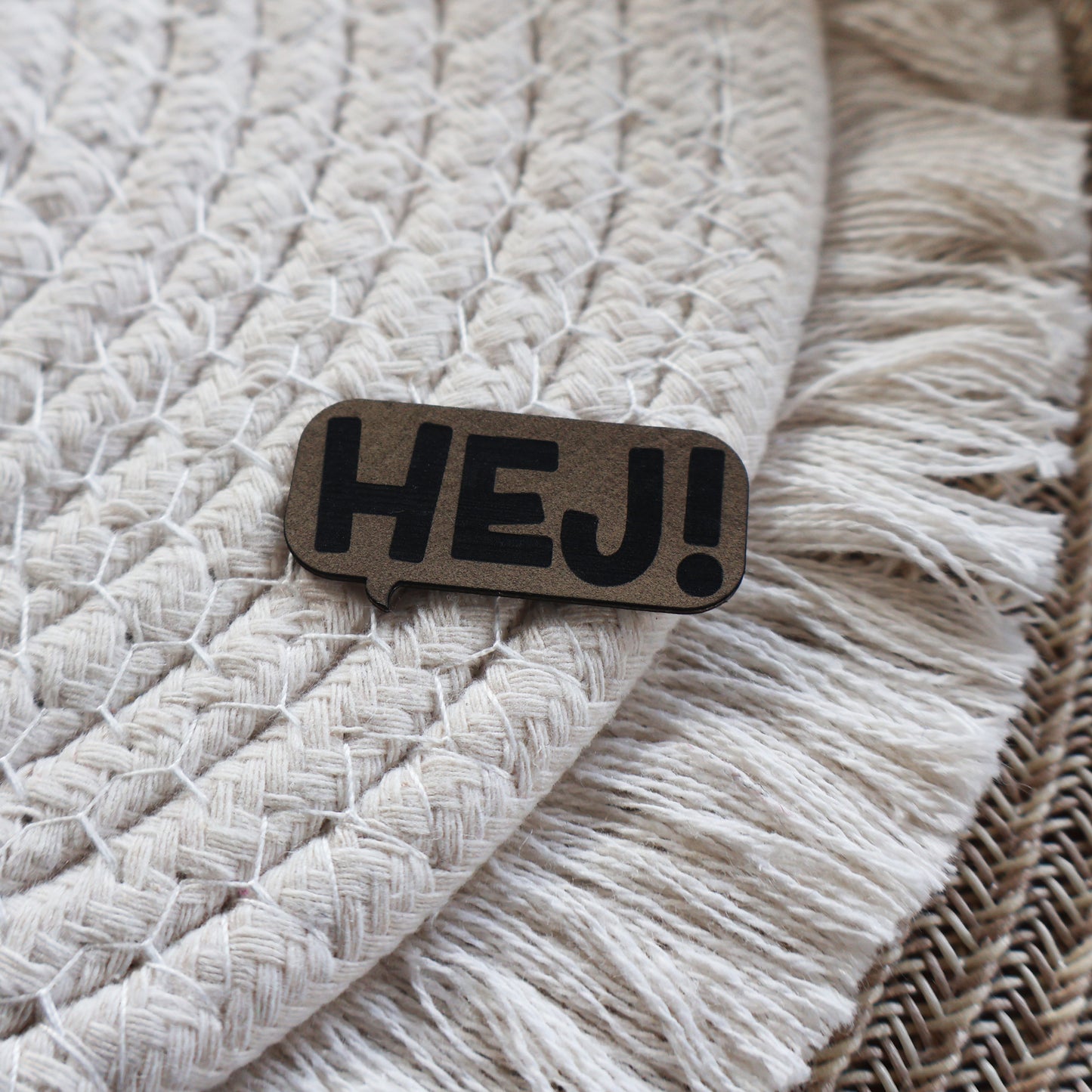 Hej! - Kunstleder Patch zum Aufbügeln