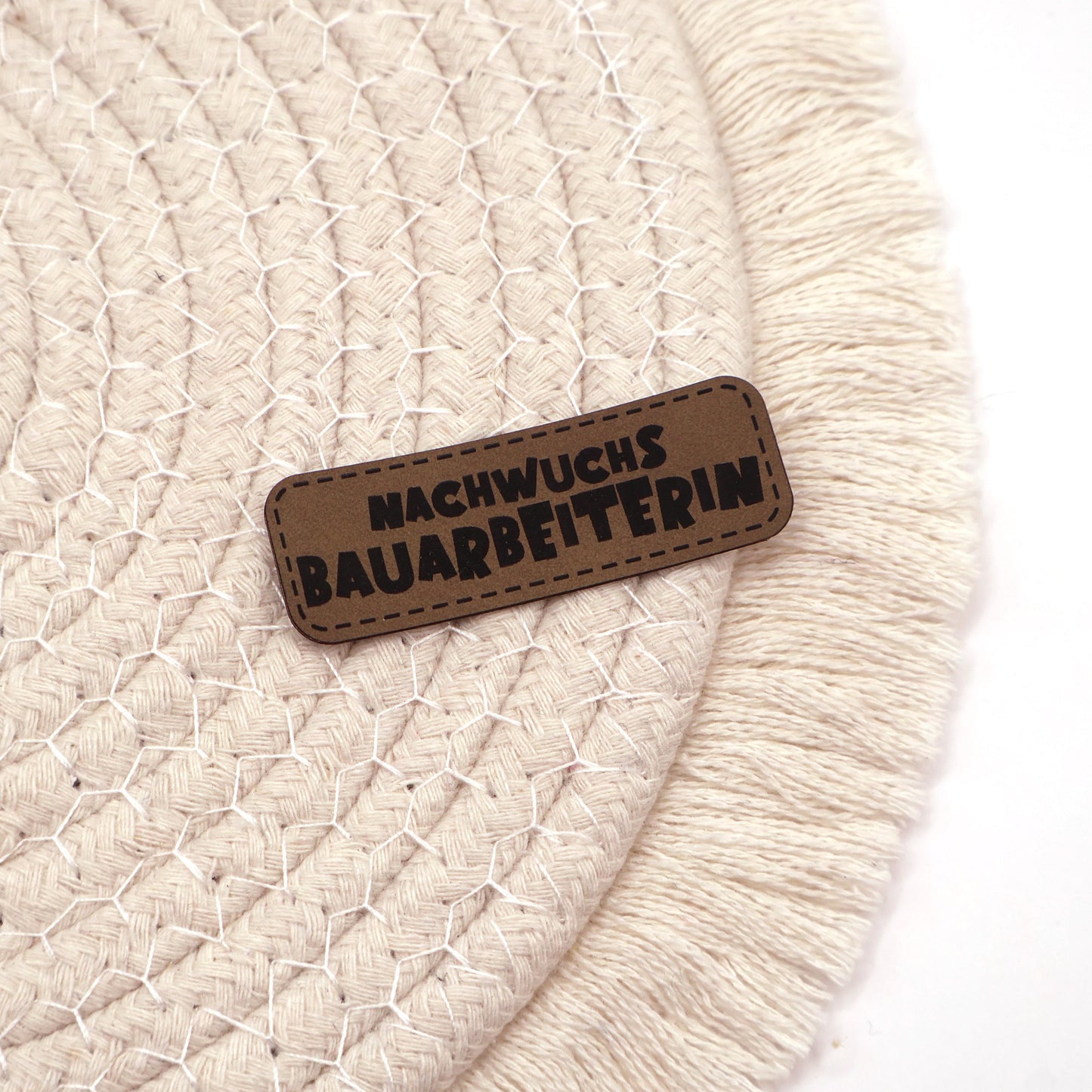 Nachwuchs Bauarbeiterin - Kunstleder Patch zum Aufbügeln