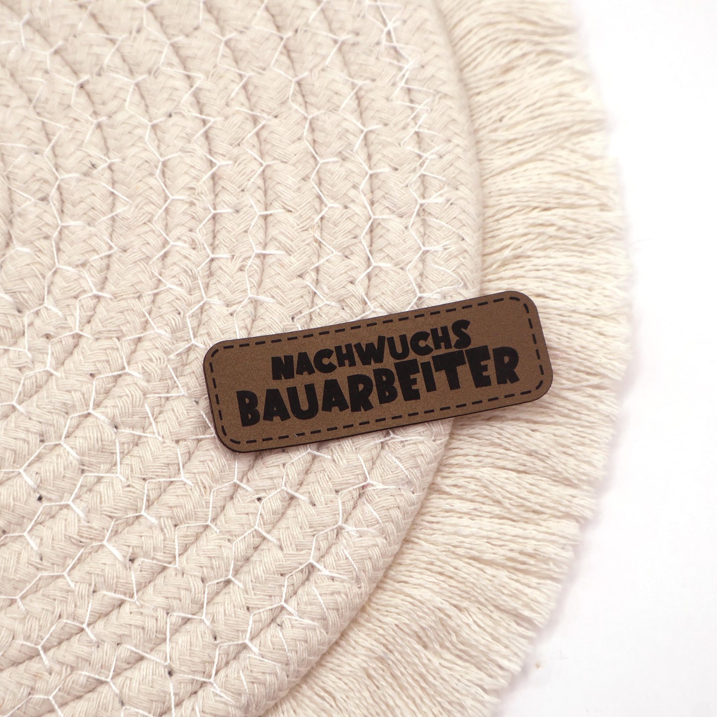 Nachwuchs Bauarbeiter - Kunstleder Patch zum Aufbügeln