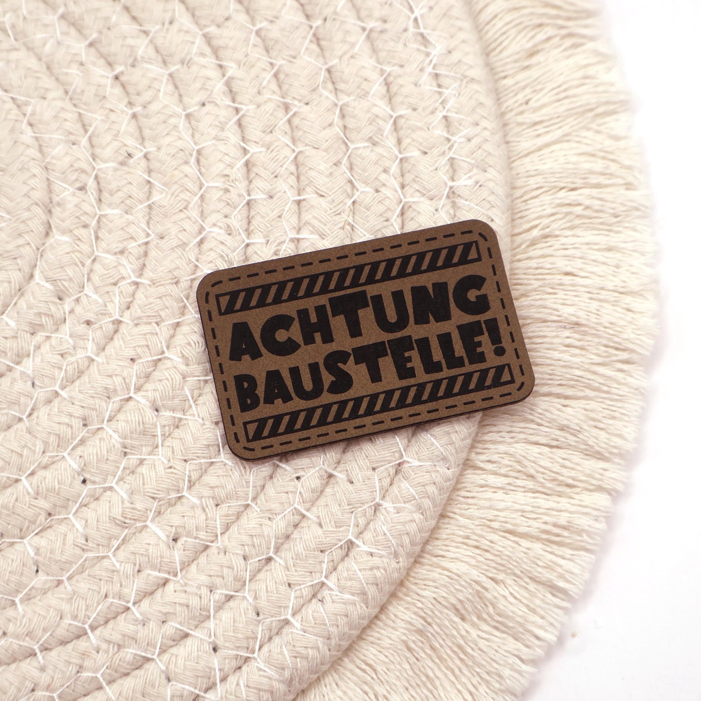 Achtung Baustelle! - Kunstleder Patch zum Aufbügeln