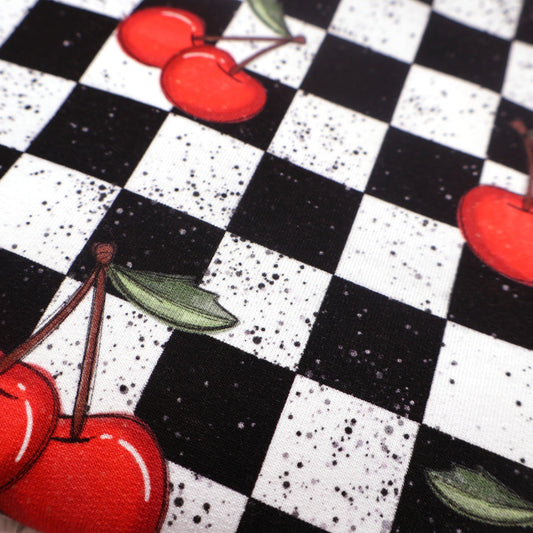 French Terry Cherry Checkers Hauptstoff