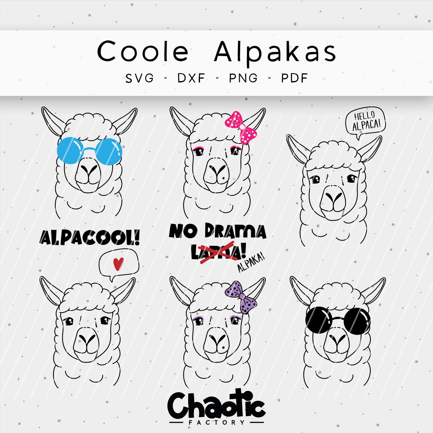 Plotterdatei Coole Alpakas