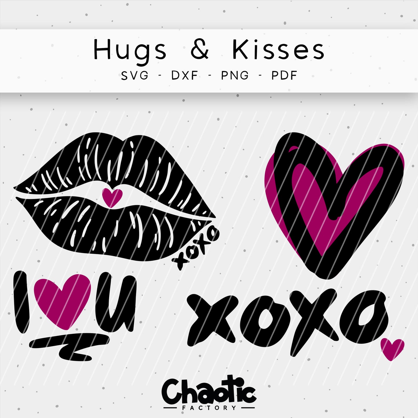 Plotterdatei Hugs & Kisses