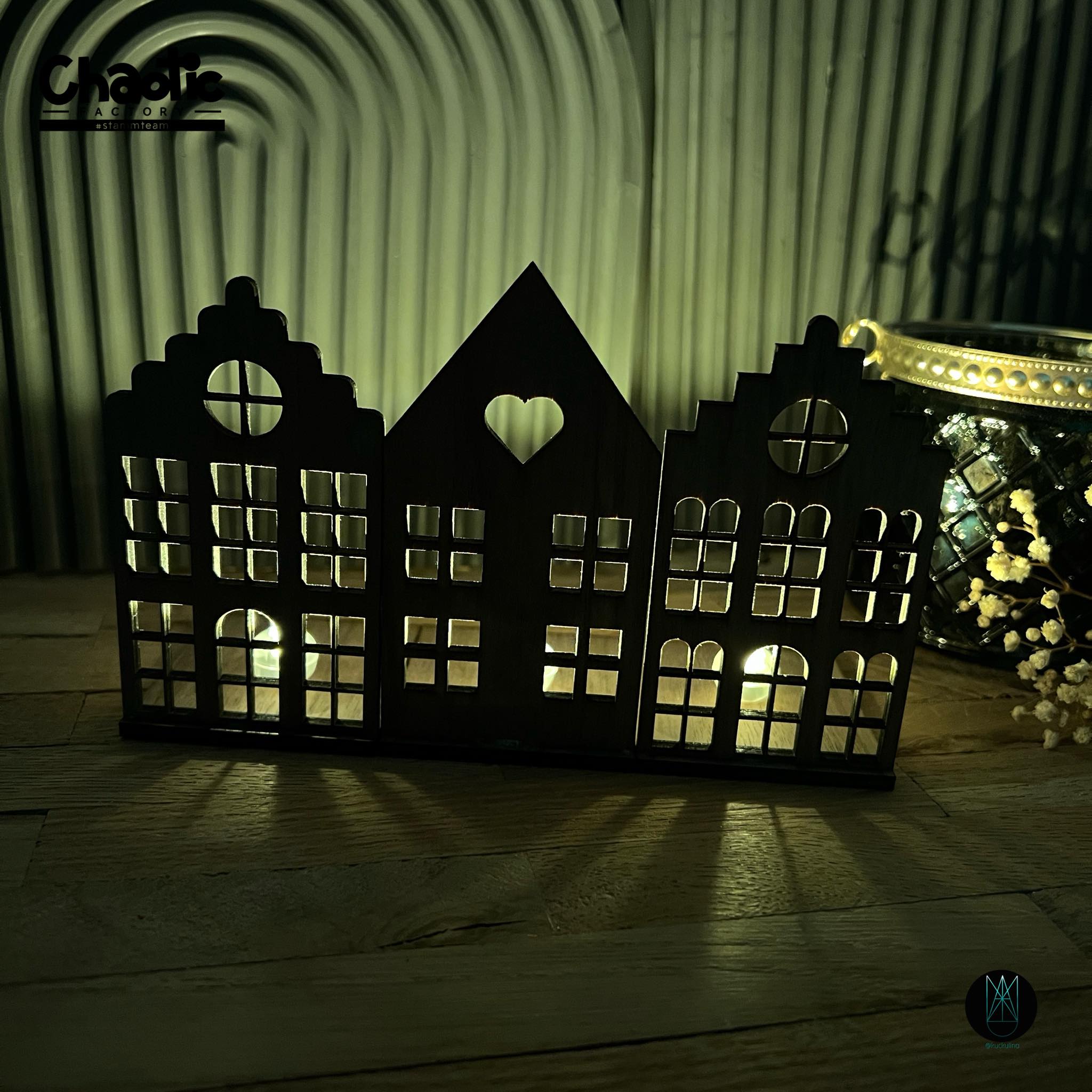 Lasercut Teelichthäuschen
