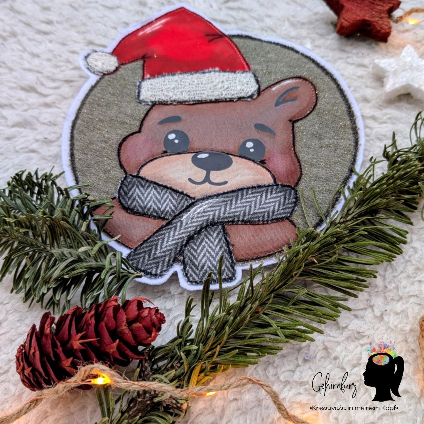 Applikationsvorlage Weihnachtsbärchen