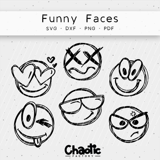Plotterdatei Funny Faces