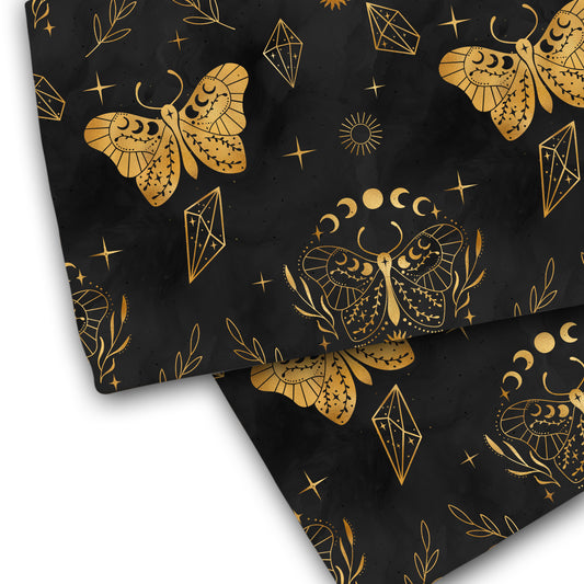 VORBESTELLUNG Baumwolljersey CELESTIAL BUTTERFLY Gold