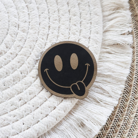 Zunge raus - Kunstleder Patch zum Aufbügeln