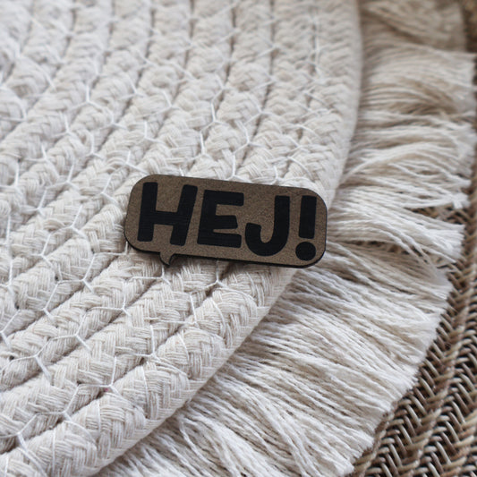 Hej! - Kunstleder Patch zum Aufbügeln