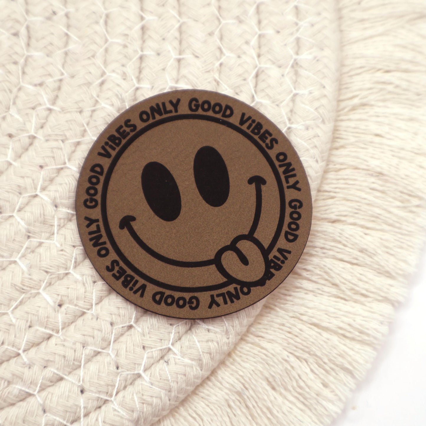 Good Vibes Only - Kunstleder Patch zum Aufbügeln