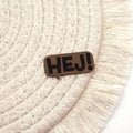 Hej! - Kunstleder Patch zum Aufbügeln