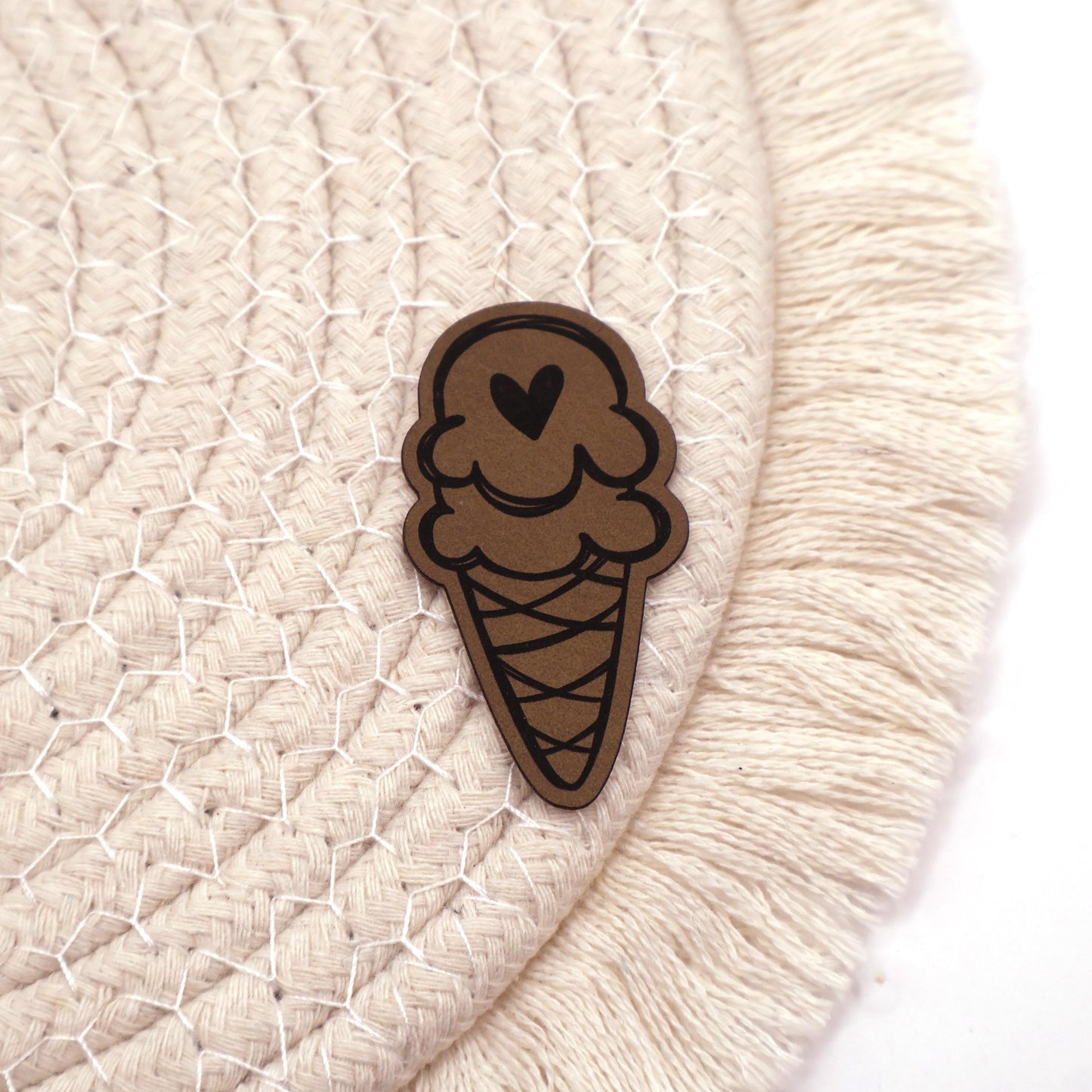 Eistüte - Kunstleder Patch zum Aufbügeln