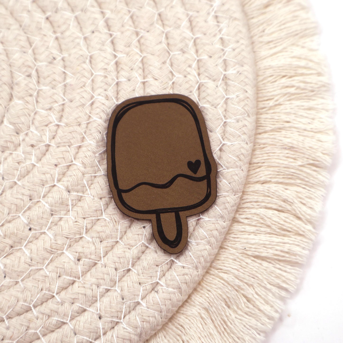 Eis am Stiel - Kunstleder Patch zum Aufbügeln