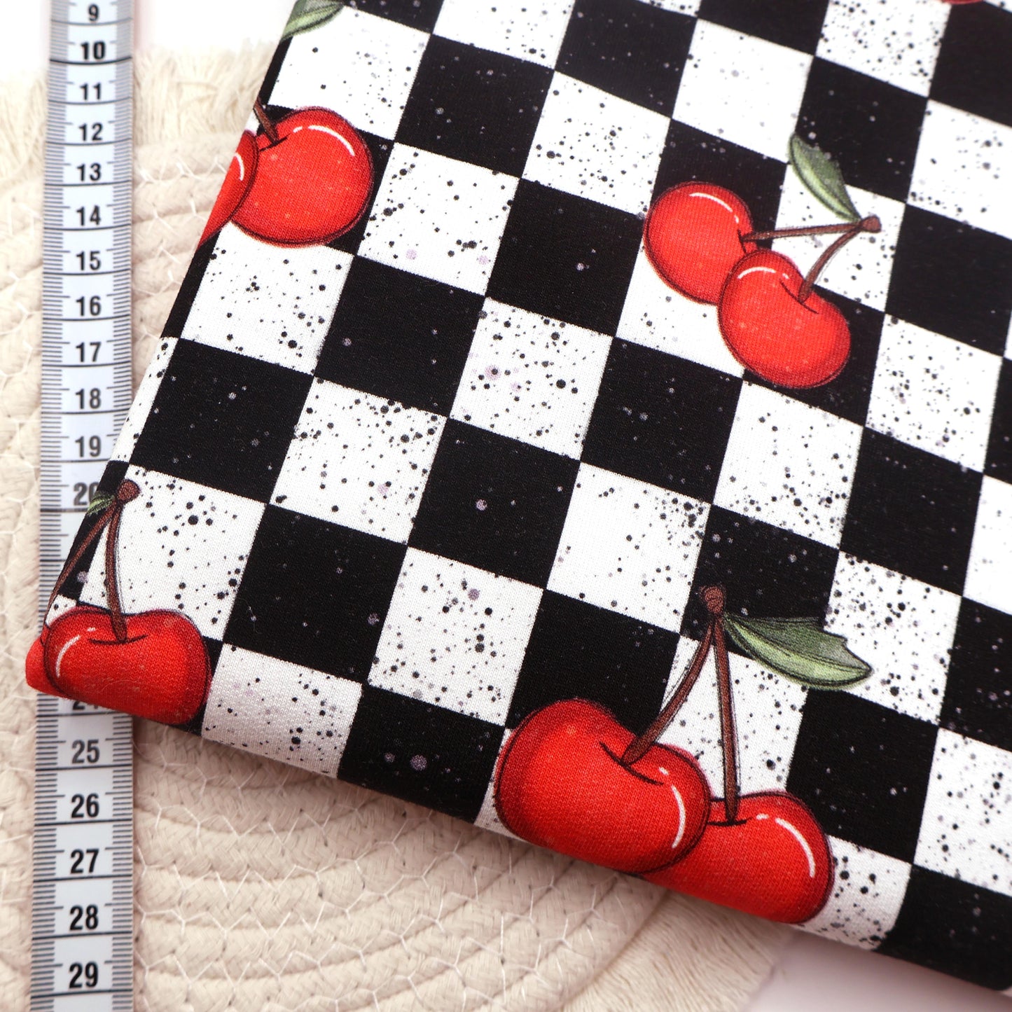 French Terry Cherry Checkers Hauptstoff