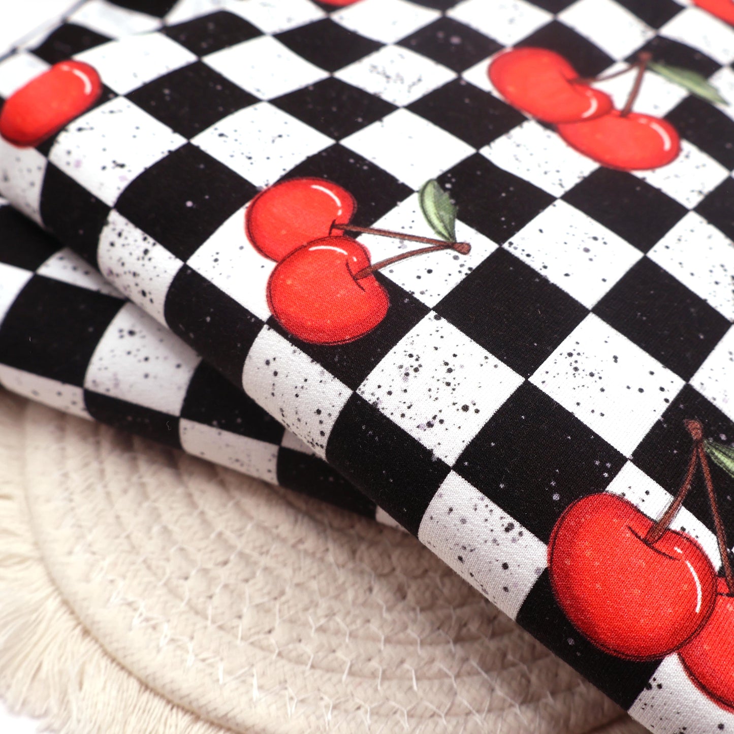 French Terry Cherry Checkers Kombistoff