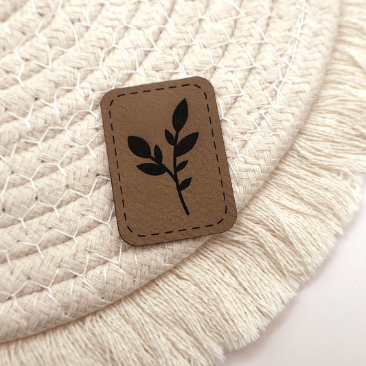 Floral - Kunstleder Patch zum Aufbügeln