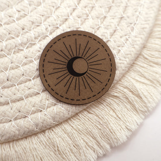 Celestial Sun and Moon - Kunstleder Patch zum Aufbügeln