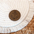 Anker Rund - Kunstleder Patch zum Aufbügeln