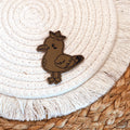 Möwe mit Hut - Kunstleder Patch zum Aufbügeln
