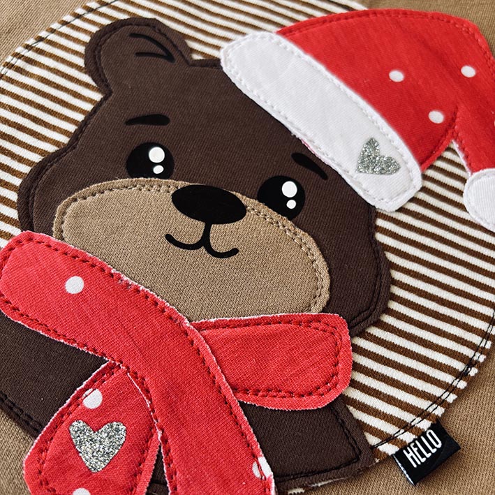 Applikationsvorlage Weihnachtsbärchen
