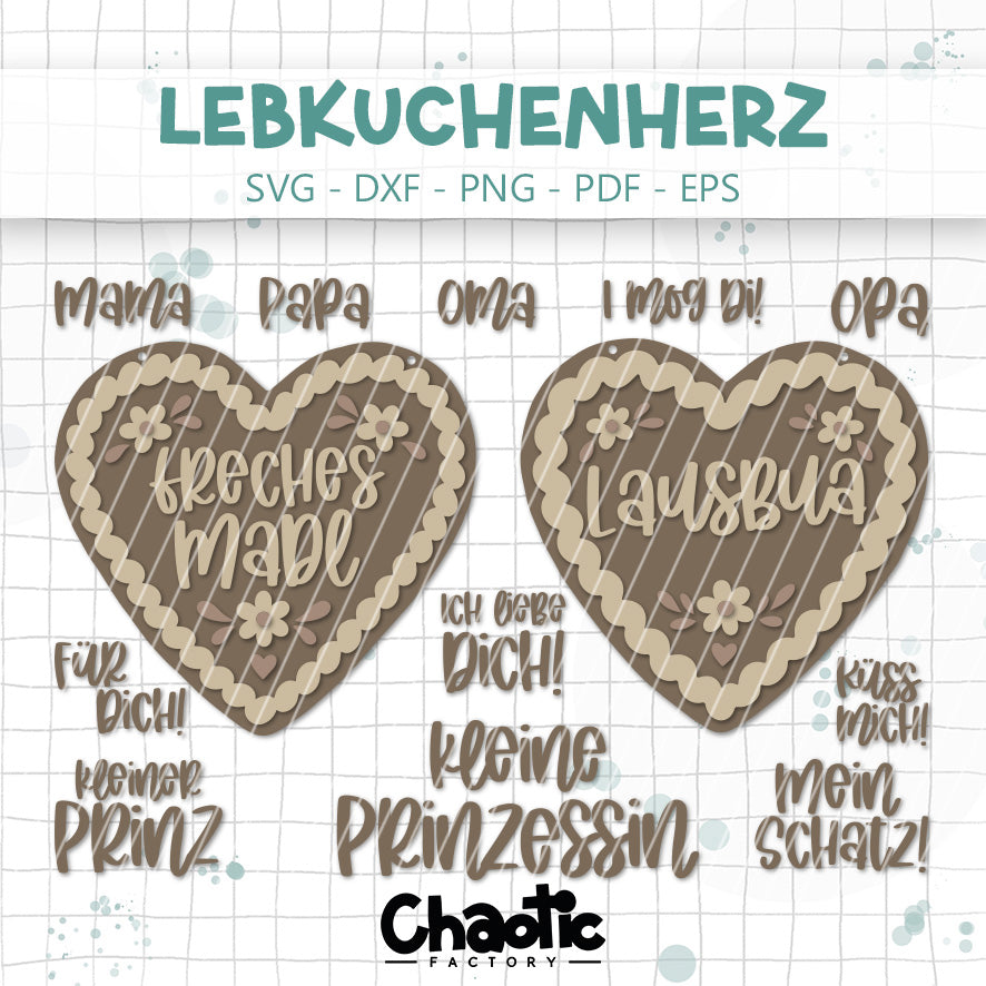 Lasercut & Plotterdatei Lebkuchenherz