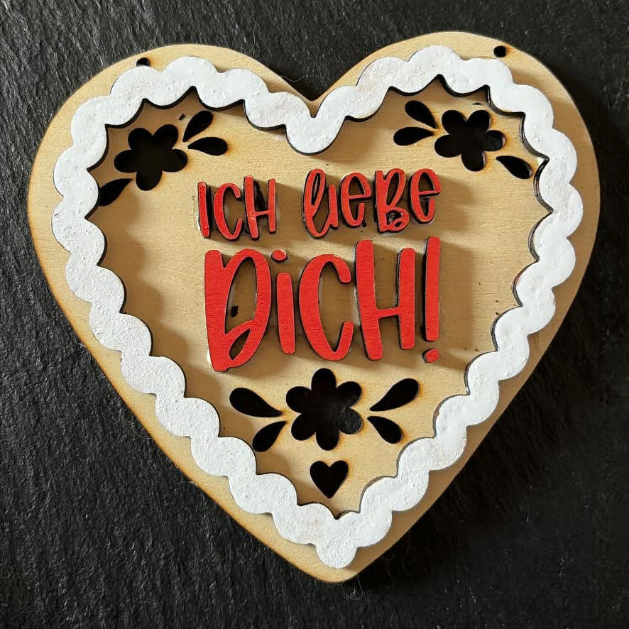 Lasercut & Plotterdatei Lebkuchenherz
