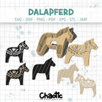 Plotterdatei / Lasercut / 3D-Druckdatei Dalapferd