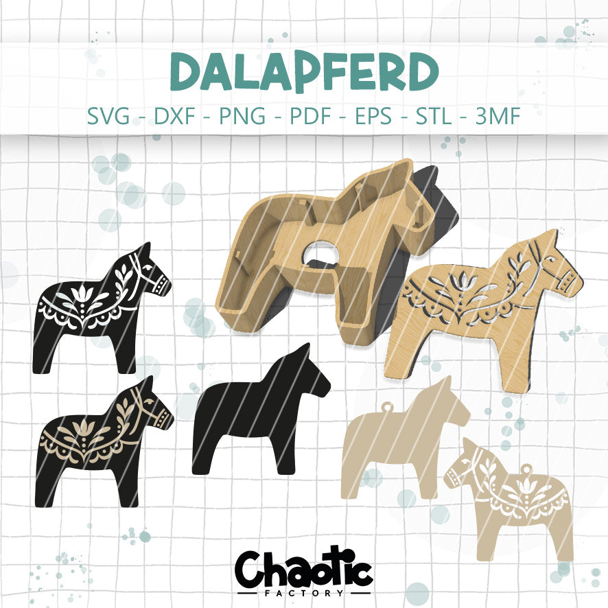 Plotterdatei / Lasercut / 3D-Druckdatei Dalapferd