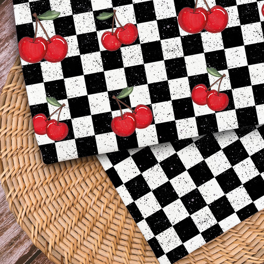 VORBESTELLUNG - French Terry Cherry Checkers Hauptstoff