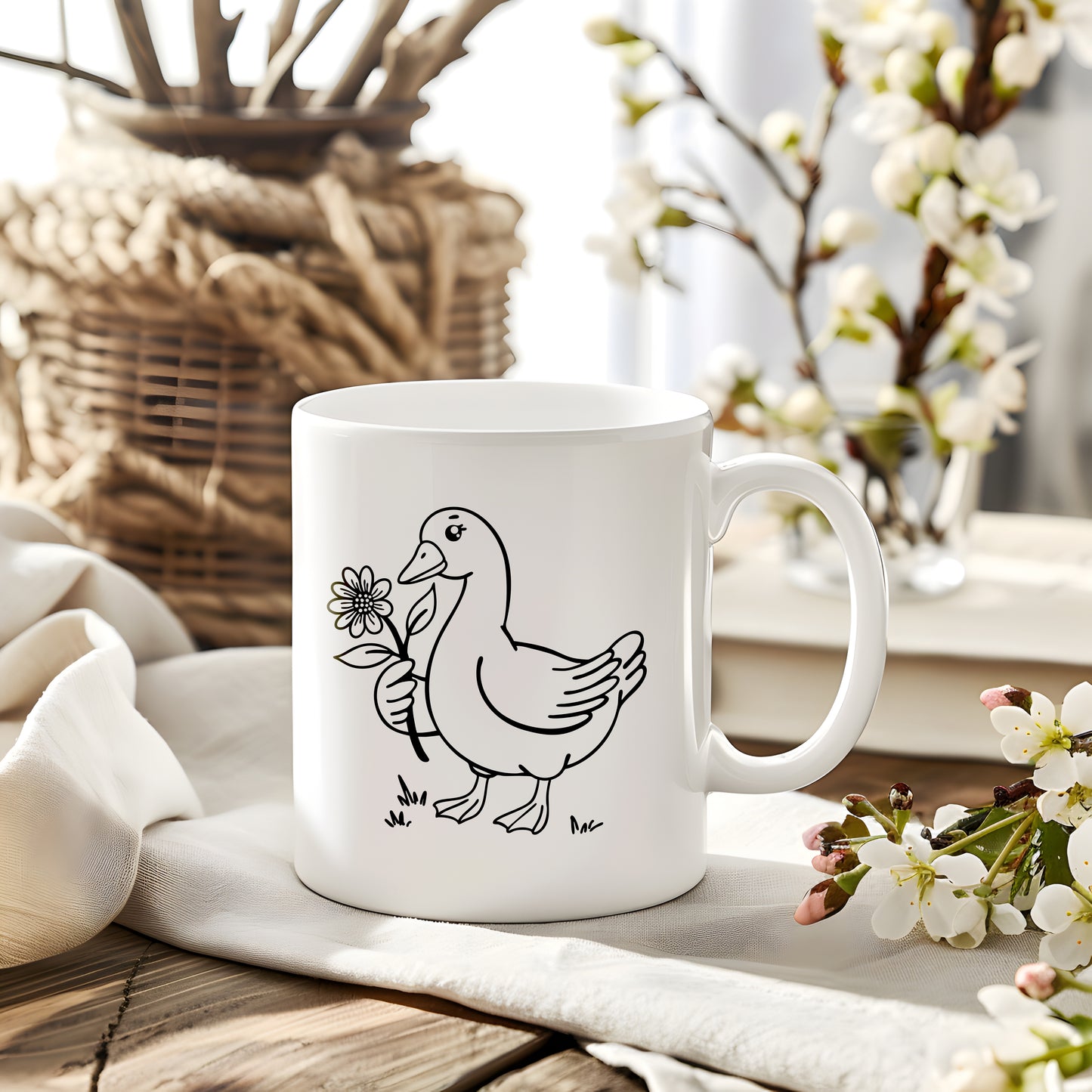 Plotterdatei Gans viel Frühling