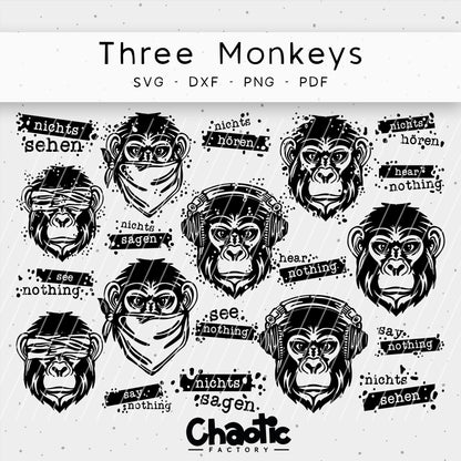 Plotterdatei Three Monkeys
