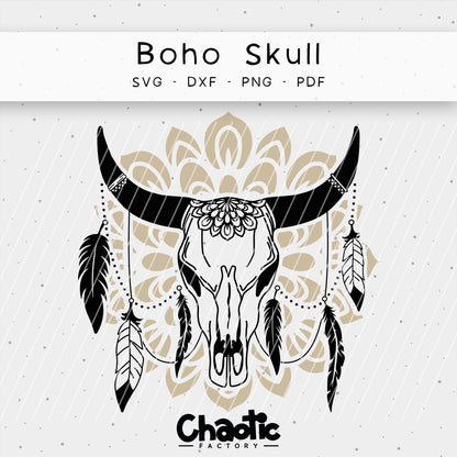 Plotterdatei Boho Skull