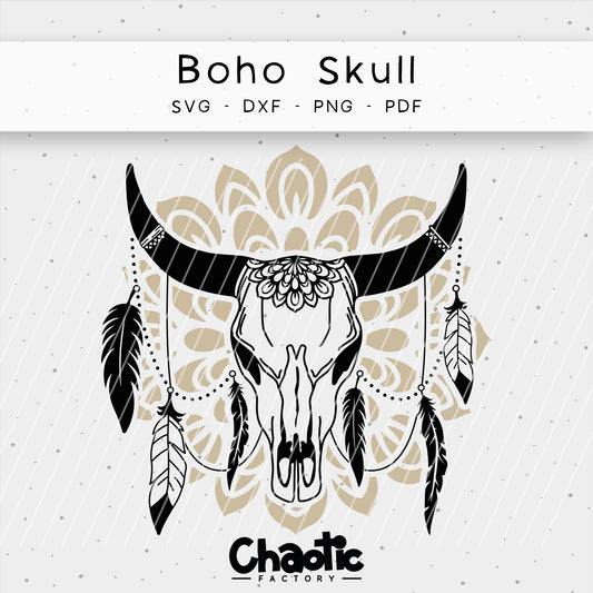 Plotterdatei Boho Skull