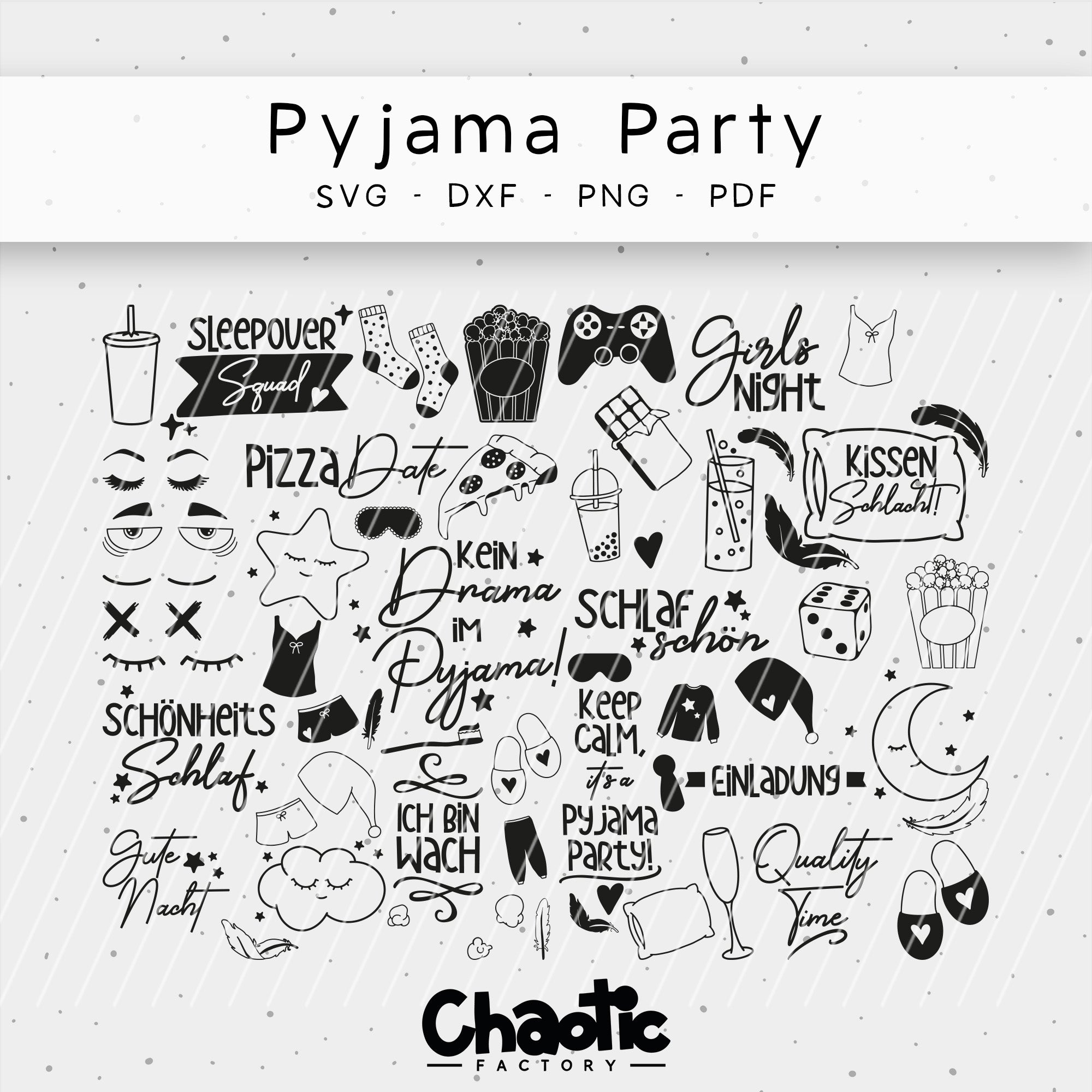 Plotterdatei Pyjama Party