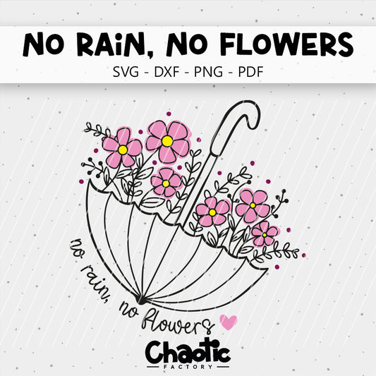 Plotterdatei No Rain No Flowers