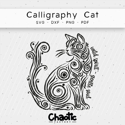 Plotterdatei Calligraphy Cat