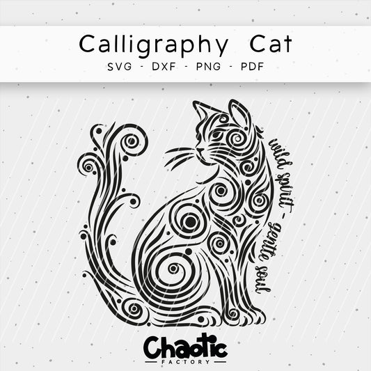 Plotterdatei Calligraphy Cat