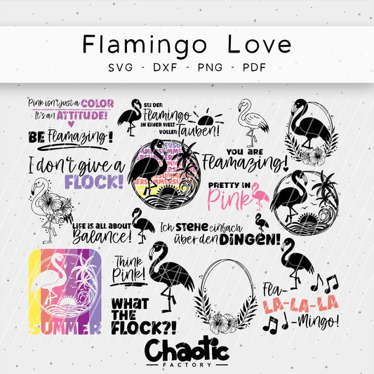 Plotterdatei Flamingo Love