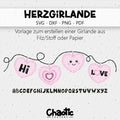 Plotterdatei & Schnittmuster Herzgirlande