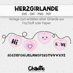 Plotterdatei & Schnittmuster Herzgirlande
