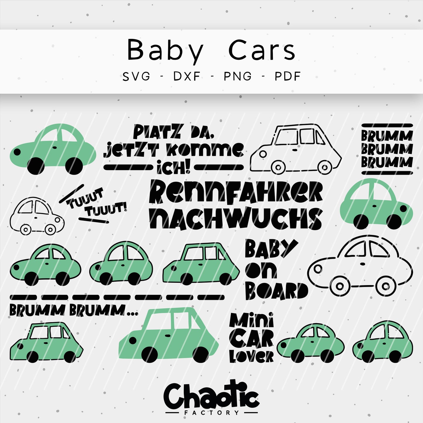 Plotterdatei Baby Cars