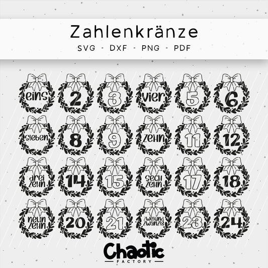 Plotterdatei Zahlenkränze