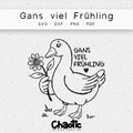 Plotterdatei Gans viel Frühling