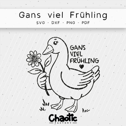Plotterdatei Gans viel Frühling