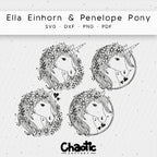 Plotterdatei Ella Einhorn & Penelope Pony