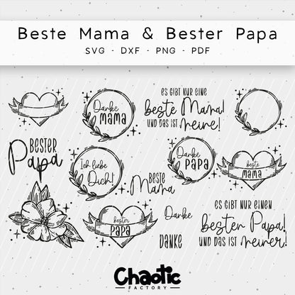 Plotterdatei Beste Mama & Bester Papa