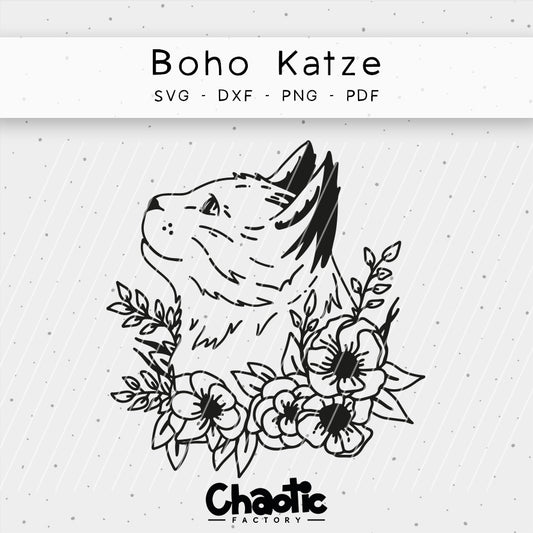 Plotterdatei Boho Katze
